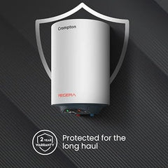 Crompton Regera 15L Storage Water Heater ASWH-3815, White, 2000W, Glassline Tank, 8 Bar Pressure, Anti-Rust Body, 3-Level Safety System) Free Installation and Pipe