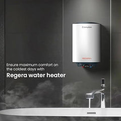 Crompton Regera 15L Storage Water Heater ASWH-3815, White, 2000W, Glassline Tank, 8 Bar Pressure, Anti-Rust Body, 3-Level Safety System) Free Installation and Pipe