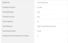 Orient Electric IWFT03VPSM3 3 L Instant Water Geyser  (White)