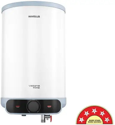 HAVELLS Velora Prime 15 Ltr Glasslined With 5 Year Warranty & Free Installation & Pipes 15 L Storage Water Geyser  (White)