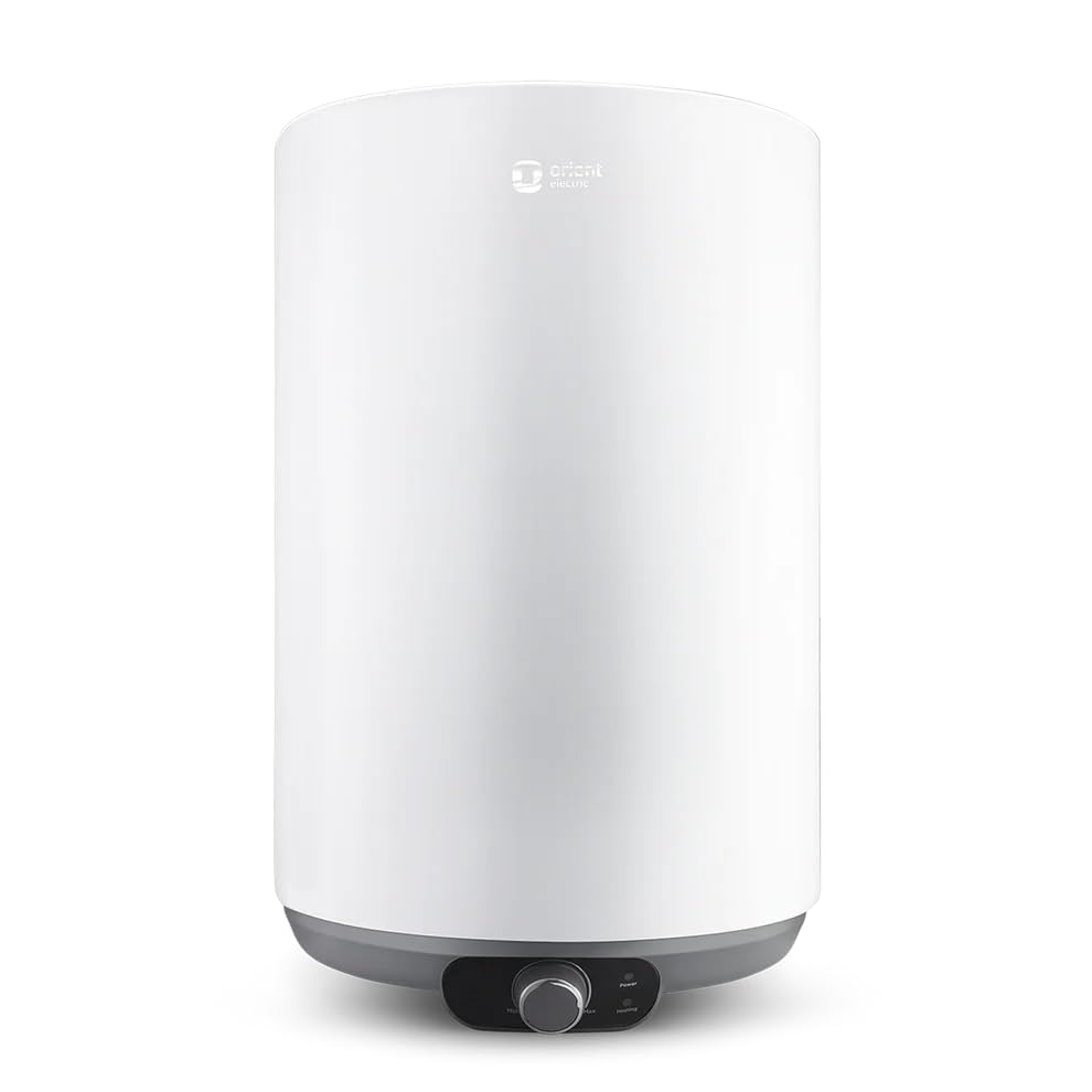 Orient Electric Aquanova Neo 15L 5 Star Storage Water Heater (White, Vertical, 2000W) | Glassline Tank | Incoloy Heating Element | Whirlflow Technology