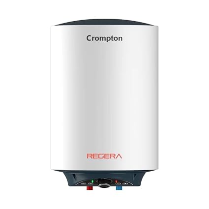 Crompton Regera 15L Storage Water Heater ASWH-3815, White, 2000W, Glassline Tank, 8 Bar Pressure, Anti-Rust Body, 3-Level Safety System) Free Installation and Pipe