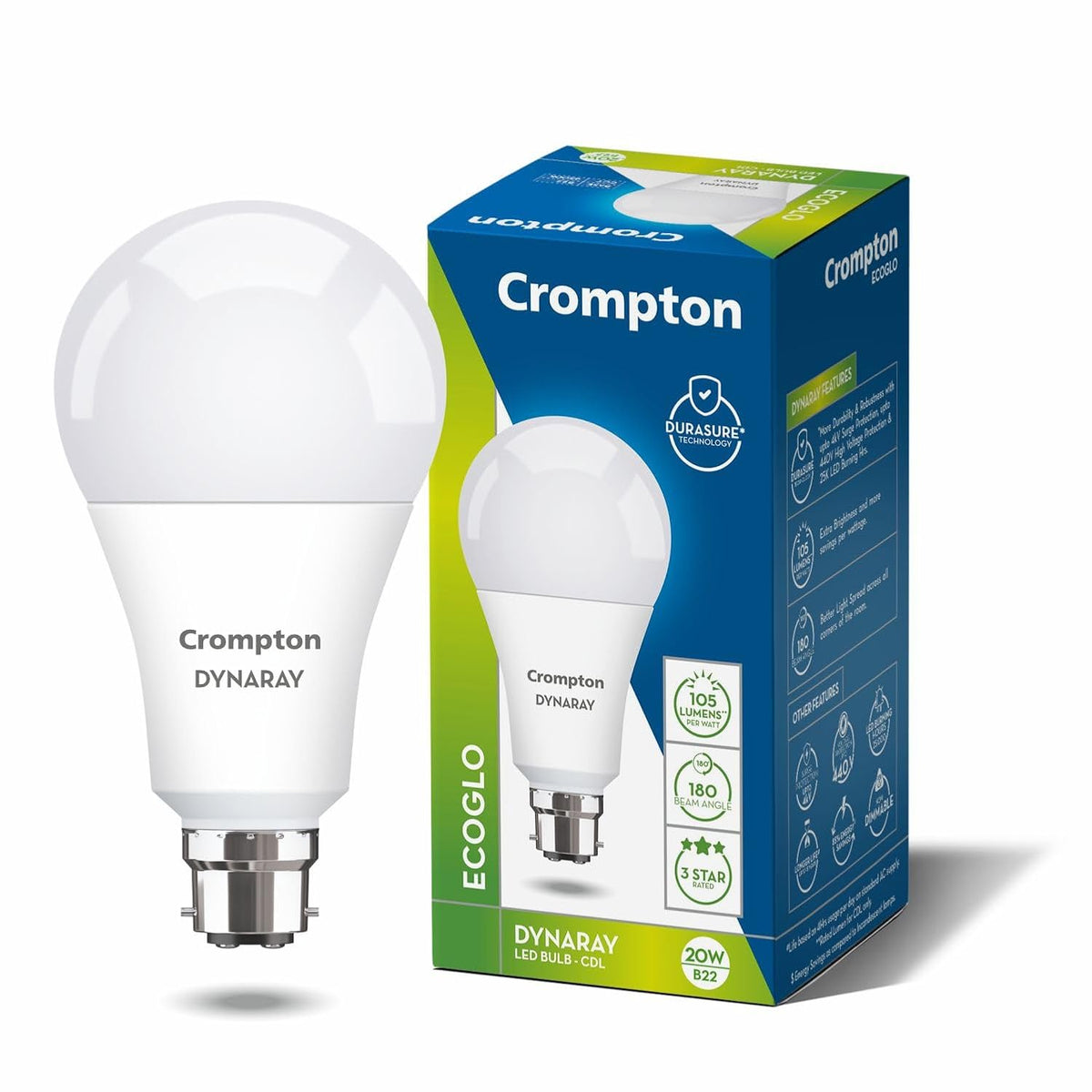 Crompton 20 W Standard B22 LED Bulb – White Light