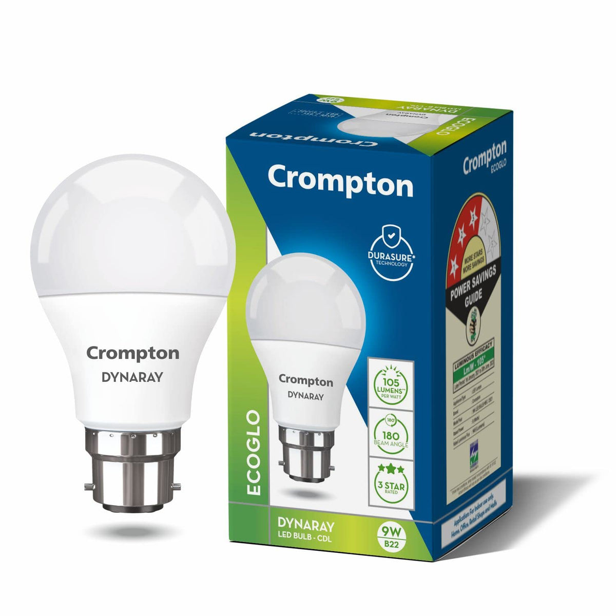 Crompton Dyna Ray 9W Round B22 LED Bulb – Cool Daylight