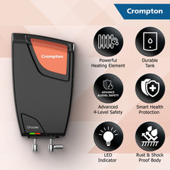 Crompton Gracee 5-L Instant Water Heater – 3000 W, 4-Level Safety, Rust-Proof Body
