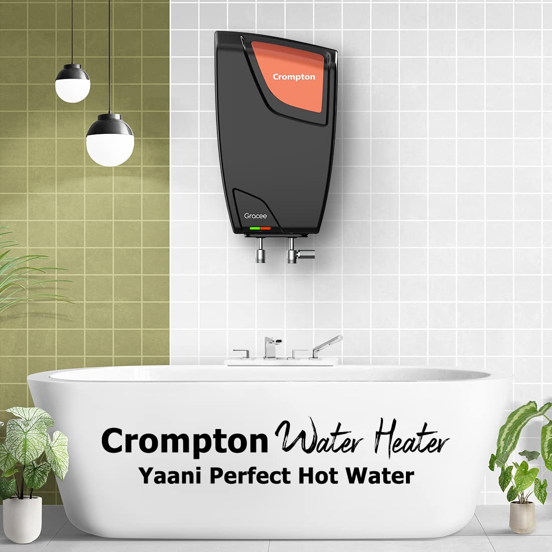 Crompton Gracee 5-L Instant Water Heater – 3000 W, 4-Level Safety, Rust-Proof Body