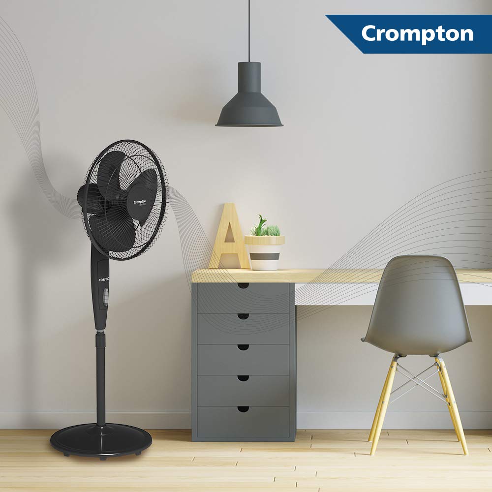 Crompton HighSpeed Torpedo 400 mm (16″) Pedestal Fan – Black