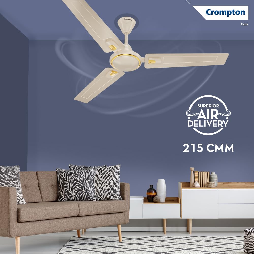 Crompton SUREBREEZE HILL BRIZ NEO 1200 mm (48") Ceiling Fan – Ivory (Star-Rated Energy Efficient)