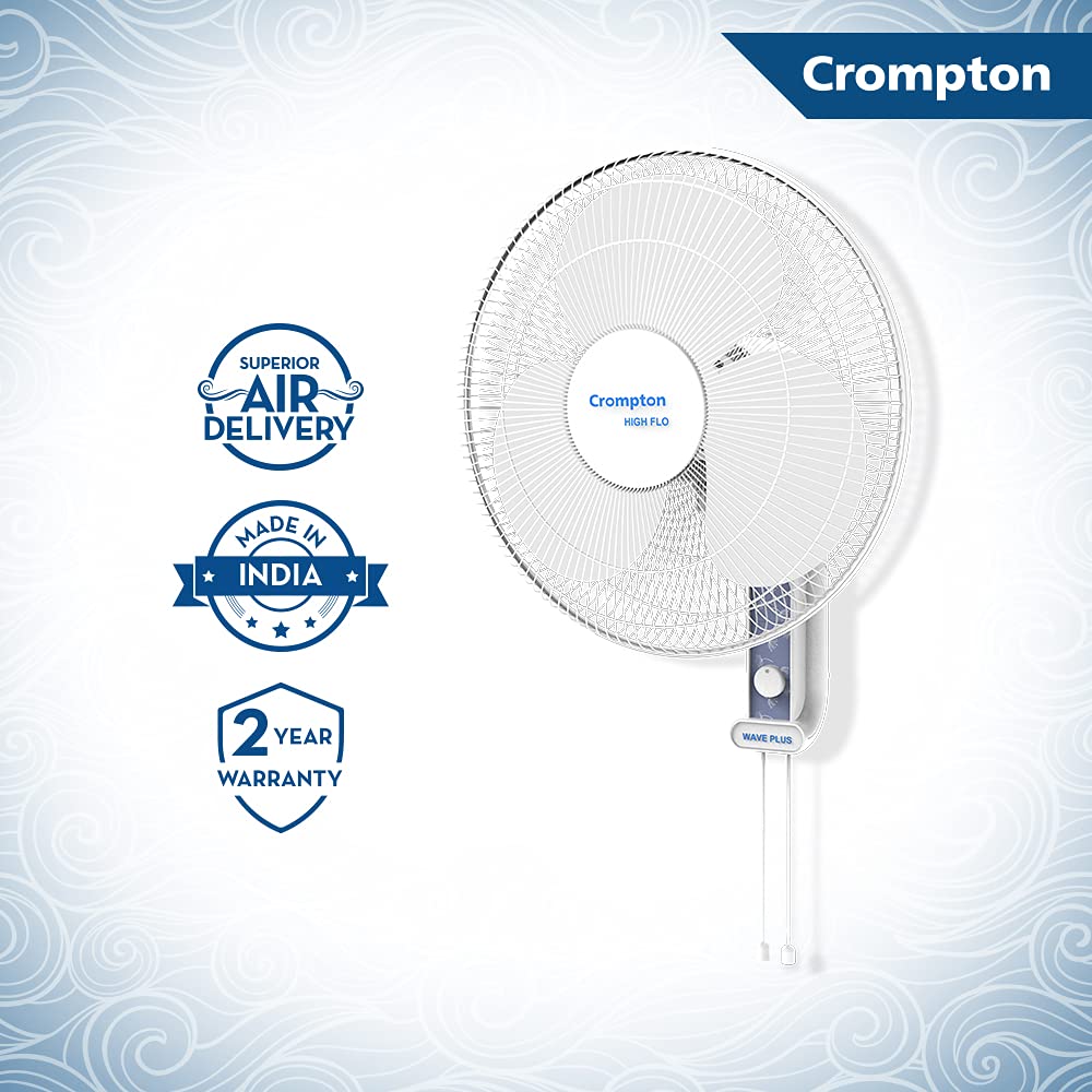 Crompton High-Flo Wave Plus 400 mm Wall-Mount Fan – KD White